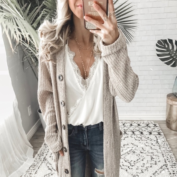 LAST 1! * Lace-Trim Camisole w/ wrap front - Picture 3 of 8